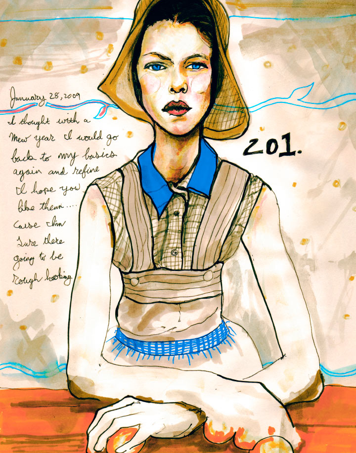Character Sketchbook 201 Danny Roberts Painting sketch of steven meisel Famers Photoshoot for Character Sketchbook volume 3 drawing 201