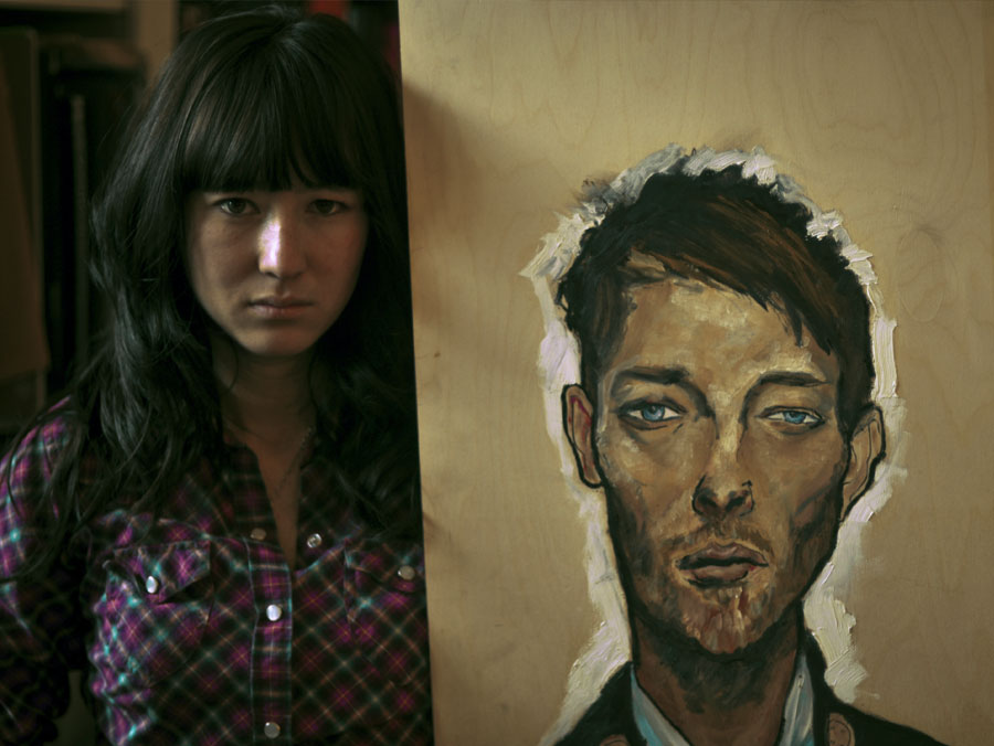 Alice Baxley and the Thom Yorke Painting