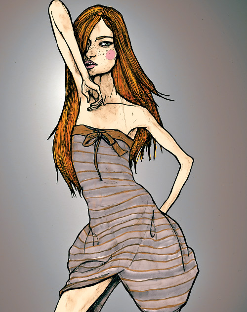 this is an illustration danny roberts did for the academy of art spring 2007 lookbook in New York fashion week